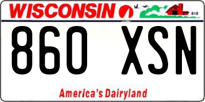 WI license plate 860XSN