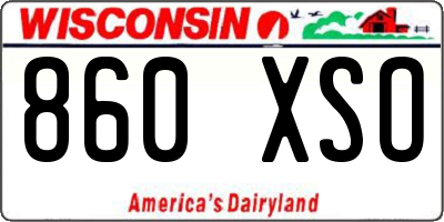 WI license plate 860XSO