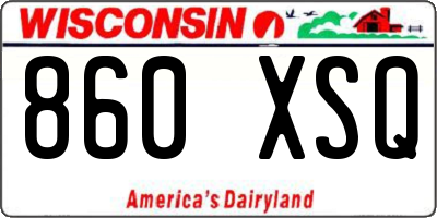 WI license plate 860XSQ