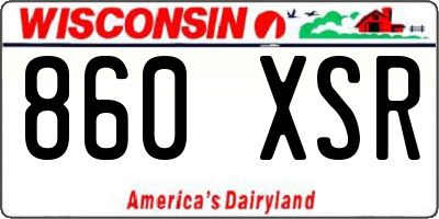 WI license plate 860XSR