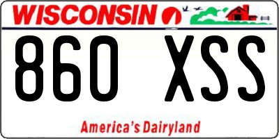 WI license plate 860XSS