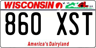 WI license plate 860XST