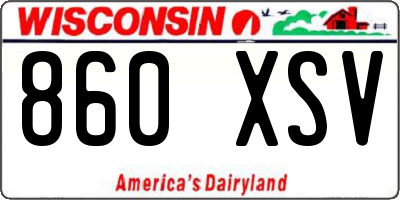 WI license plate 860XSV