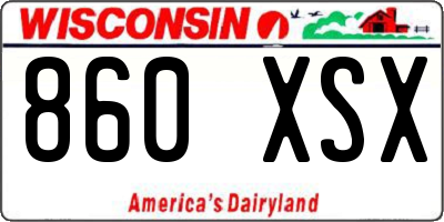 WI license plate 860XSX