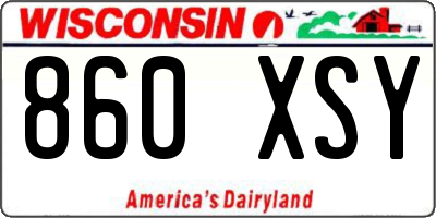 WI license plate 860XSY