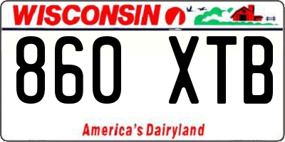 WI license plate 860XTB
