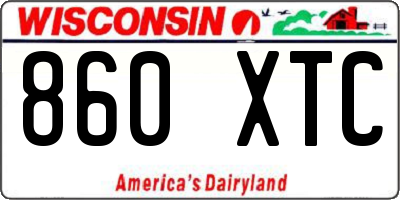 WI license plate 860XTC