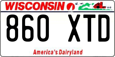 WI license plate 860XTD