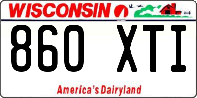WI license plate 860XTI