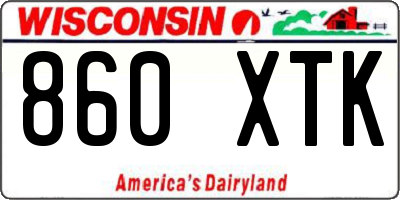 WI license plate 860XTK
