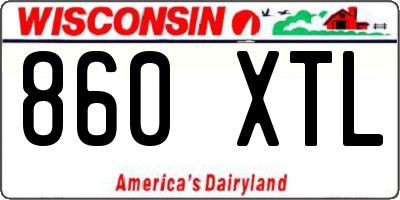 WI license plate 860XTL