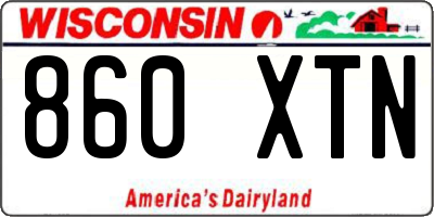 WI license plate 860XTN