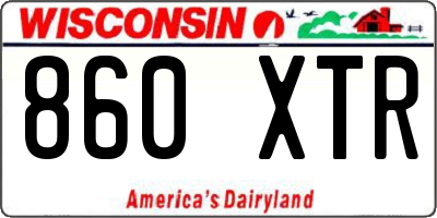 WI license plate 860XTR