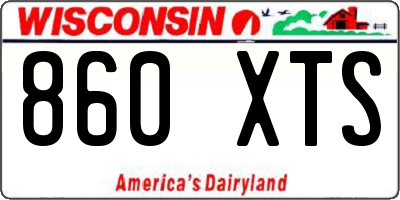 WI license plate 860XTS