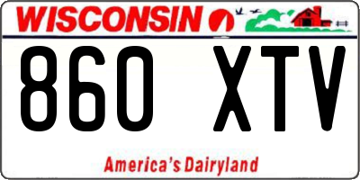 WI license plate 860XTV