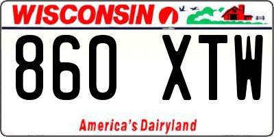 WI license plate 860XTW