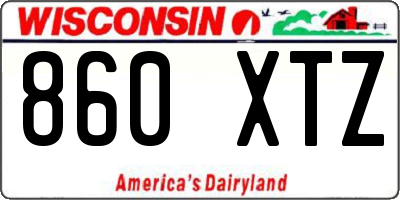 WI license plate 860XTZ