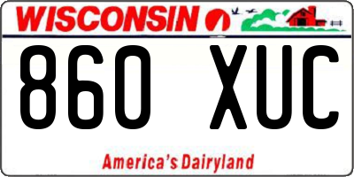 WI license plate 860XUC