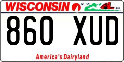 WI license plate 860XUD