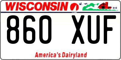 WI license plate 860XUF