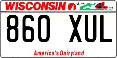 WI license plate 860XUL