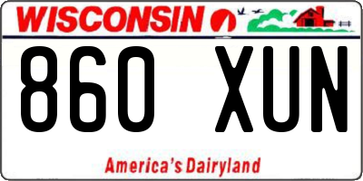 WI license plate 860XUN