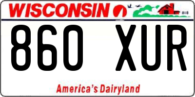 WI license plate 860XUR