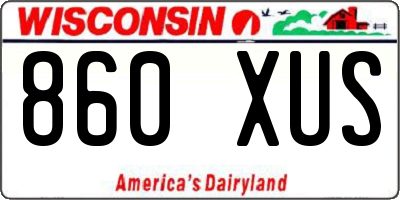 WI license plate 860XUS