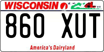 WI license plate 860XUT