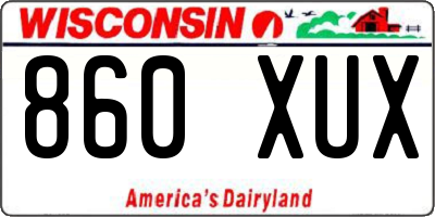 WI license plate 860XUX