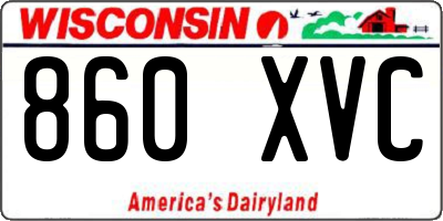 WI license plate 860XVC