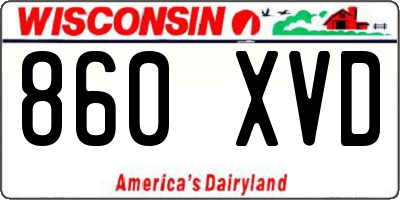 WI license plate 860XVD