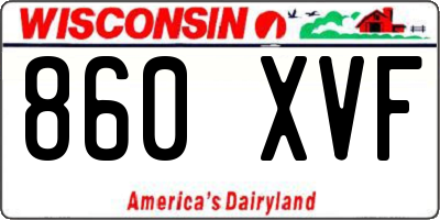 WI license plate 860XVF