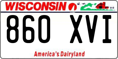 WI license plate 860XVI