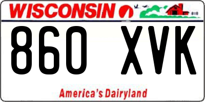 WI license plate 860XVK