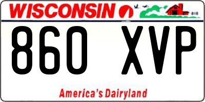 WI license plate 860XVP
