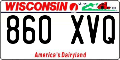 WI license plate 860XVQ