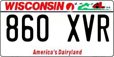 WI license plate 860XVR