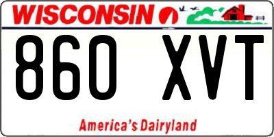 WI license plate 860XVT
