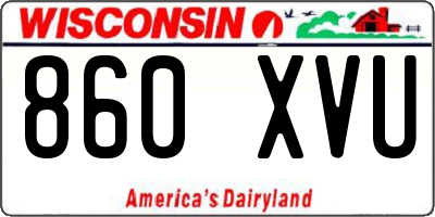 WI license plate 860XVU