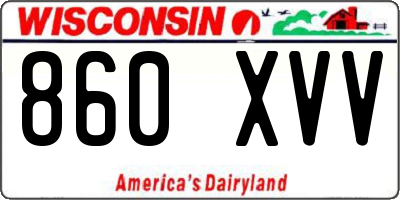 WI license plate 860XVV