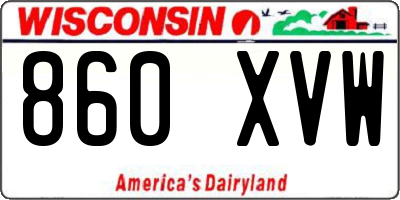 WI license plate 860XVW