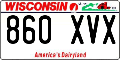 WI license plate 860XVX