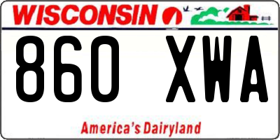 WI license plate 860XWA