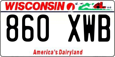 WI license plate 860XWB