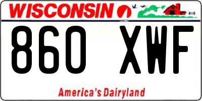 WI license plate 860XWF