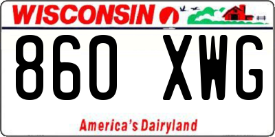 WI license plate 860XWG