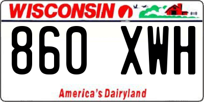 WI license plate 860XWH