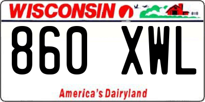 WI license plate 860XWL