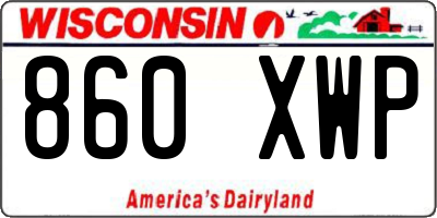 WI license plate 860XWP